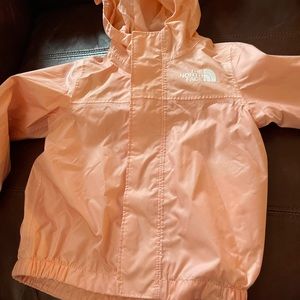 Infant northface triclamate jacket, peach, worn a few times, size 6-12 months